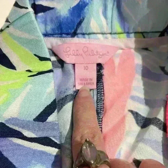 Lilly Pulitzer Womens Madeira Pants High Tide Navy  Tropicolada Size 10 - Picture 3 of 12